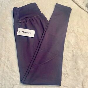 NWT Leggings Small Menore Charcoal Grey Spandex Stretch Flat Front Buttery Soft
